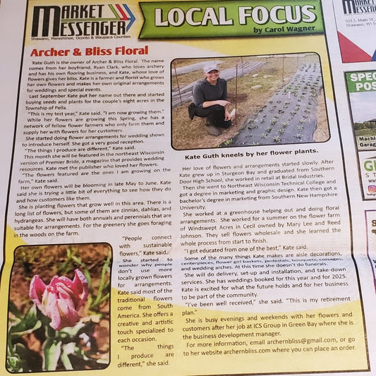 Archer & Bliss Floral: Featured in the Market Messenger
